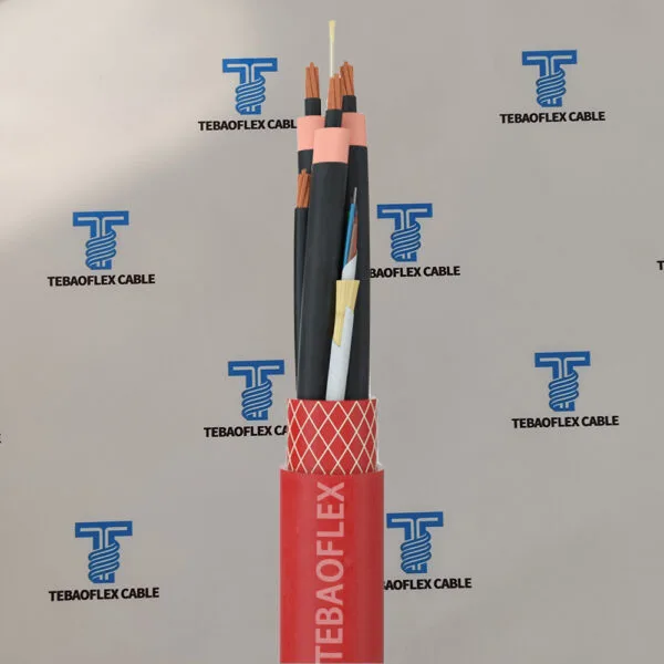 Heavy-duty red rubber mining trailing cable construction reference