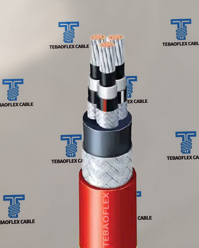 Dredging Cable -3E medium voltage submersible trailing cable with black CM sheath by TEBAOFLEX