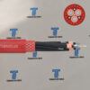 mv-reeling-cable-non-fo-open-pit-mining-excavator TEBAOFLEX MV Reeling Cable Non FO -Red powering excavator in open-pit mine