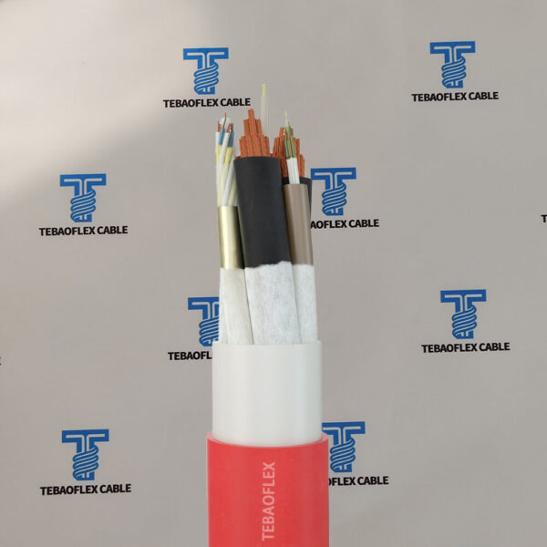 (N)TSCGEWOEU LWL WR medium voltage reeling cable with integrated fibre optics on drum by TEBAOFLEX
