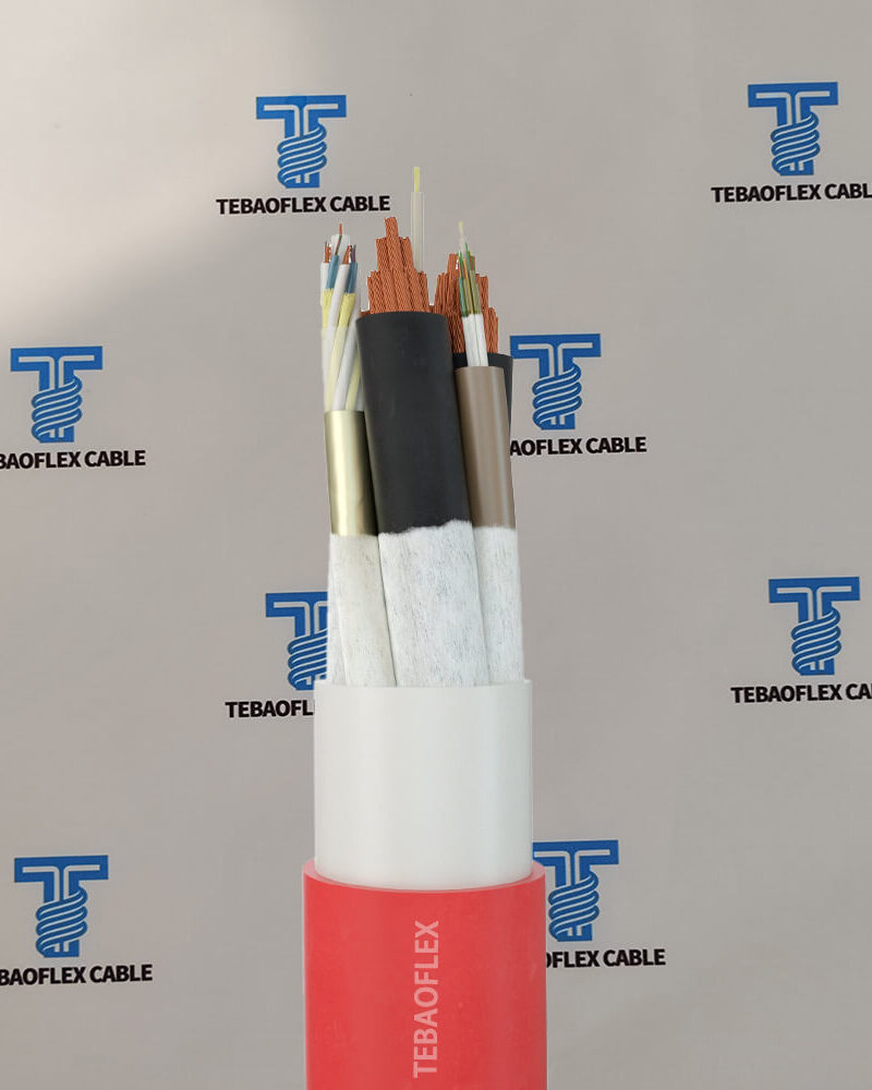 (N)TSCGEWOEU LWL WR medium voltage reeling cable with integrated fibre optics on drum by TEBAOFLEX