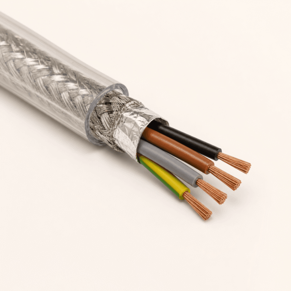 2YSLCY-JB Shielded PE-PVC Servo Cable 2YSLCY-JB shielded PE-PVC servo cable with transparent outer sheath and braided screen