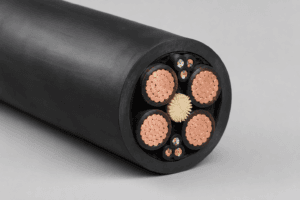 Baulift Cable flexible rubber construction lift cable cross-section with copper conductors and central support element