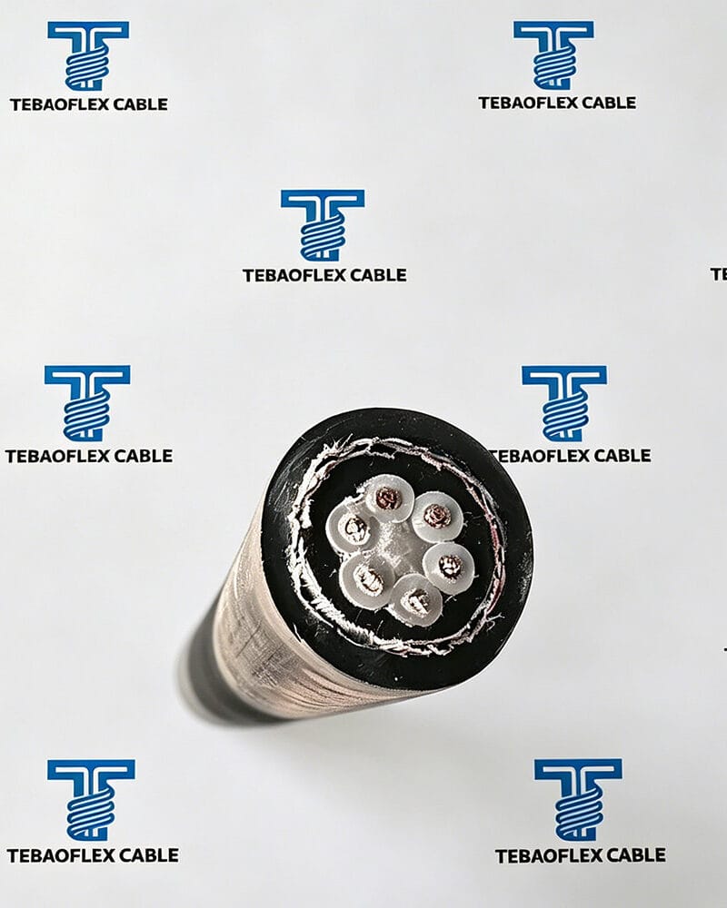 BFOU 0.6/1kV Fire Resistant Power Cable TEBAOFLEX TEBAOFLEX BFOU 0.6/1kV fire resistant marine power cable with tinned copper braid screen and black SHF2 mud resistant sheath