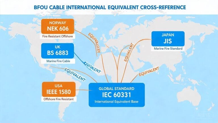 BFOU cable international equivalent and cross-reference guide for NEK IEC BS IEEE offshore cable standards
