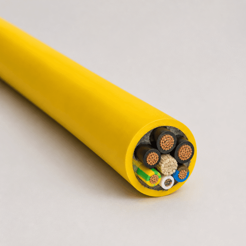 0.6/1kV BUFLEX-M PUR Cable | TEBAOFLEX TEBAOFLEX 0.6/1kV BUFLEX-M PUR cable with yellow outer sheath and flexible copper conductors