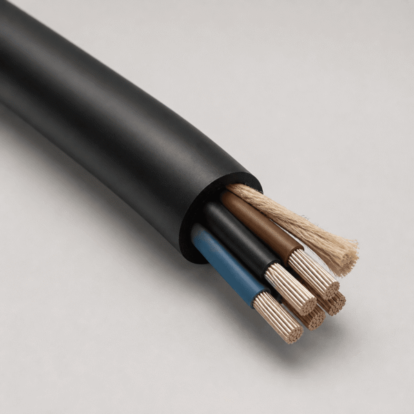 Construction Lift-T Cable | TEBAOFLEX TEBAOFLEX Construction Lift-T cable with black PVC sheath, tinned copper conductors and sisal support cord
