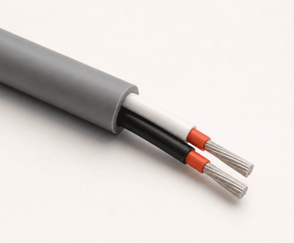 Fire resistant 300/500 V LSZH speaker cable with two tinned copper conductors