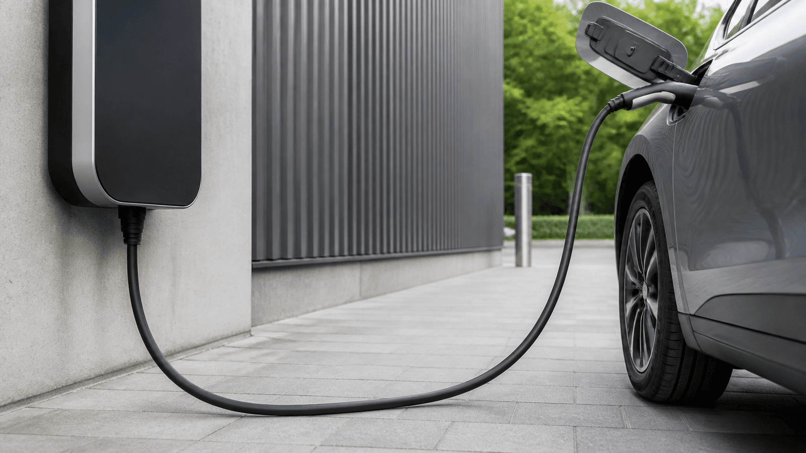 Flexible H07BZ5-F PUR cable used with an electric vehicle charging point