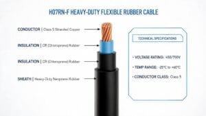 H07RN-F heavy duty rubber cable specifications and technical datasheet