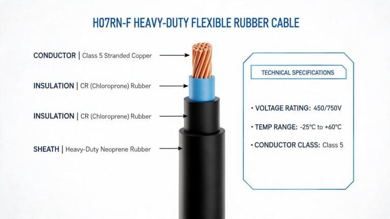 H07RN-F heavy duty rubber cable specifications and technical datasheet