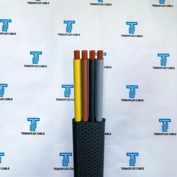 H07VVH6-F PVC flat control cable with parallel cores and black outer sheath
