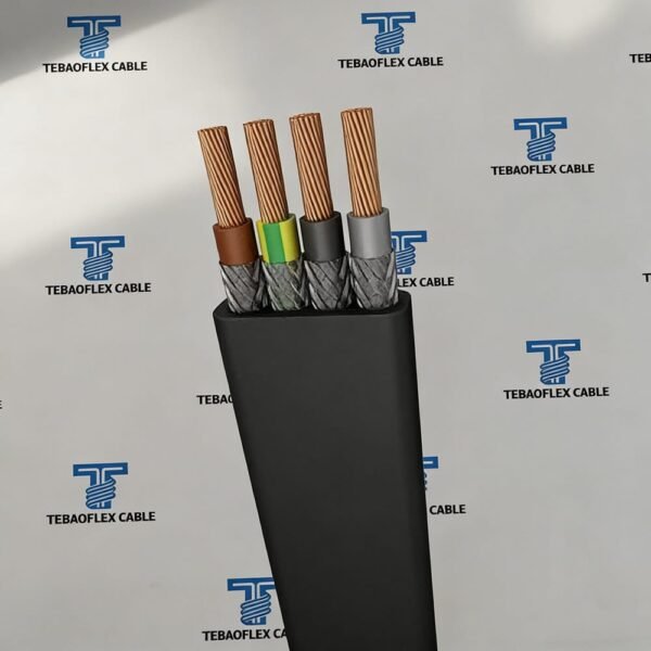 (N)GFLCGÖU Screened Flat Festoon Cable | TEBAOFLEX TEBAOFLEX (N)GFLCGÖU screened flat festoon cable with tinned copper braid screen