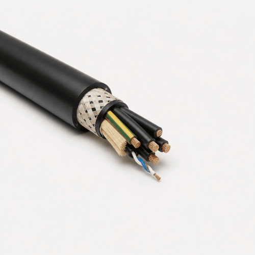 N SHT11Y PUR Vertical Reeling Cable N SHT11Y black PUR vertical reeling cable with braided reinforcement for port cranes