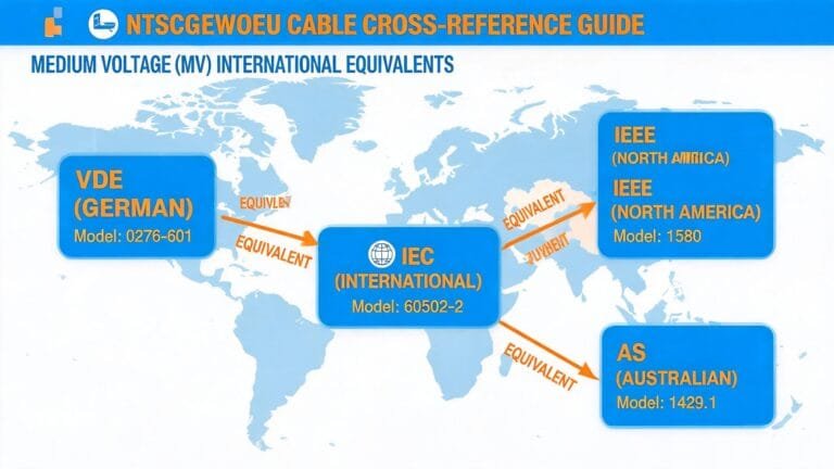 (N)TSCGEWOEU cable international equivalent and cross-reference guide world map