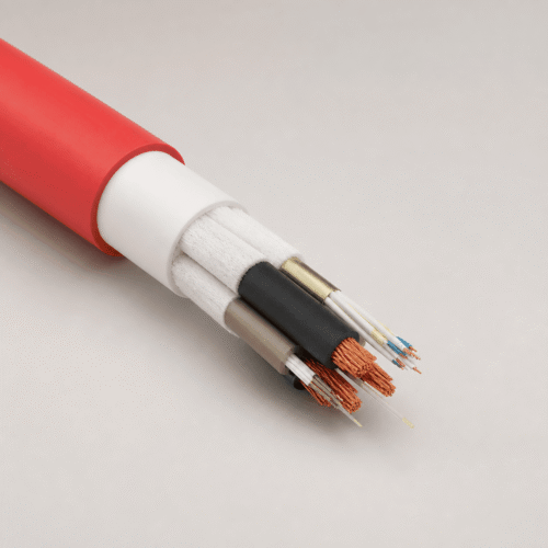 (N)TSCGEWOEU LWL WR Fibre Optic Reeling Cable (N)TSCGEWOEU LWL WR medium-voltage reeling cable with integrated fibre optics and exposed copper conductors