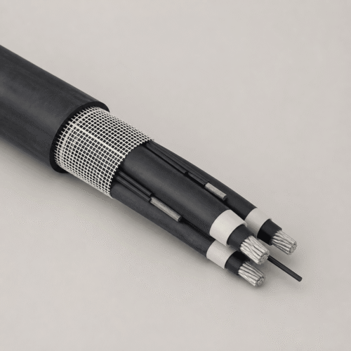 (N)TSCGEWOEU-TR MV Trailing Mining Cable (N)TSCGEWOEU-TR heavy-duty medium-voltage trailing mining cable with black reinforced sheath