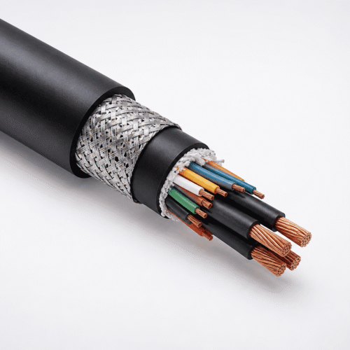 P1209 braided shielded composite power and control cable with tinned copper braid screen