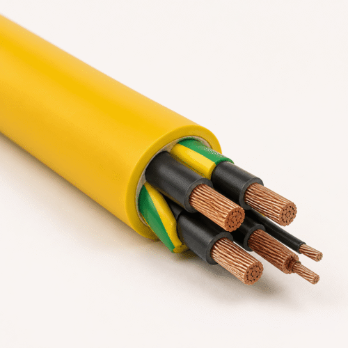 POLYFLEX MINE yellow heavy-duty PUR cable with copper power and protective conductors for mining equipment