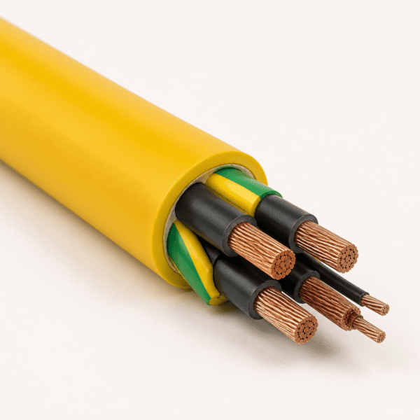 POLYFLEX MINE Yellow PUR Mining Cable POLYFLEX MINE yellow heavy-duty PUR cable with copper power and protective conductors for mining equipment