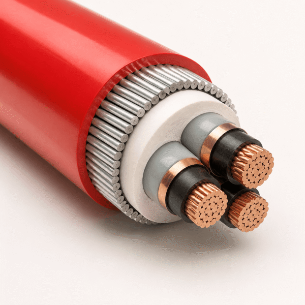 RG7OZR RG7H1OZR Armoured EPR Medium Voltage Cable TEBAOFLEX TEBAOFLEX RG7OZR RG7H1OZR three-core armoured EPR medium voltage power cable with red PVC sheath
