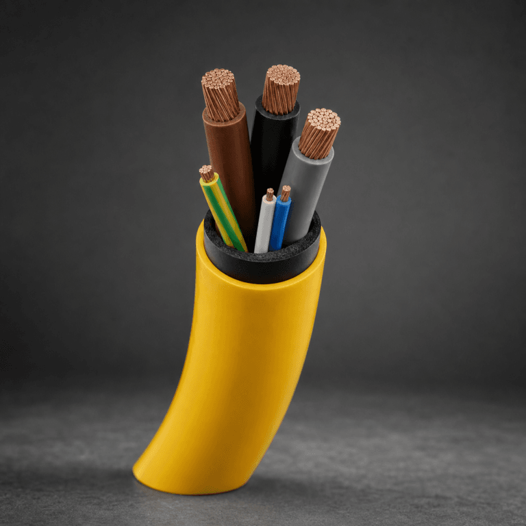 ROCKFLEX-PUR 0.6/1kV mining and tunneling cable with yellow polyurethane outer sheath
