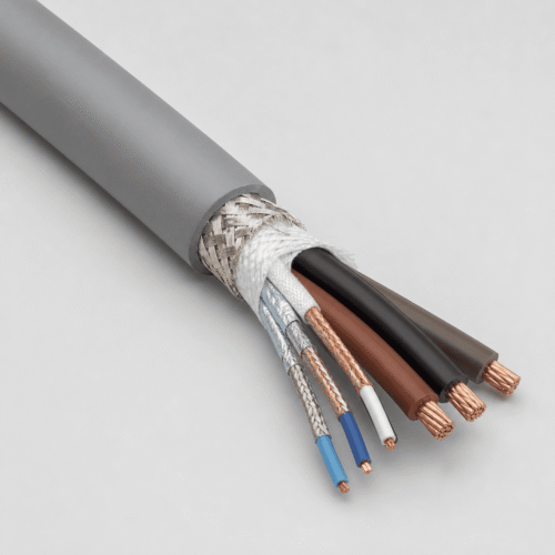 SL 801 C screened composite PUR servo cable with copper braid for automation