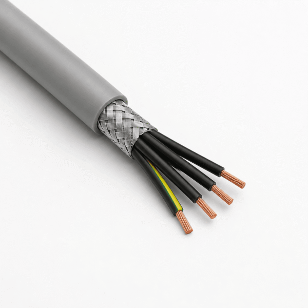 SY LSZH Steel Wire Braided Control Cable | TEBAOFLEX SY LSZH flexible control cable with galvanized steel wire braid and green-yellow protective earth core