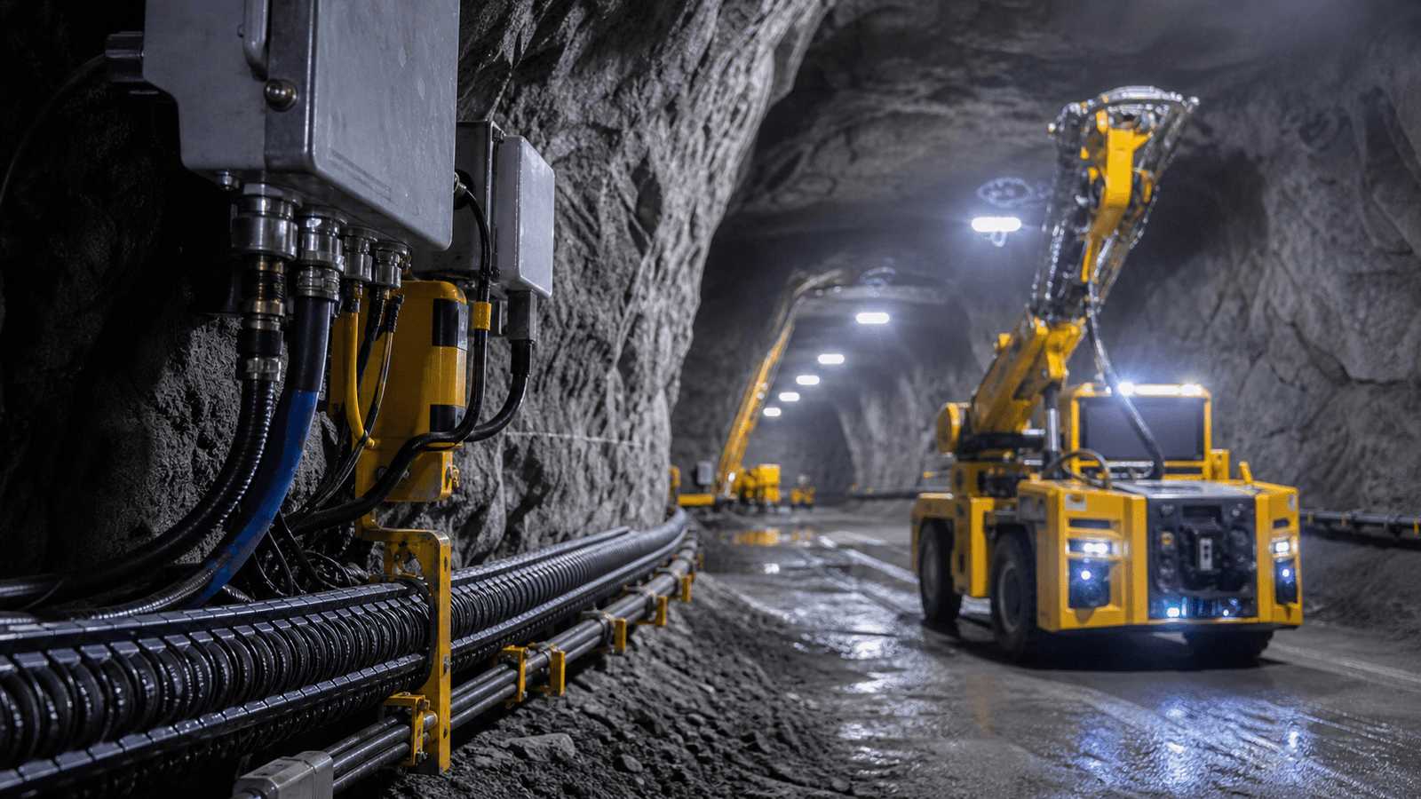 Industrial cable routing for underground mining automation equipment