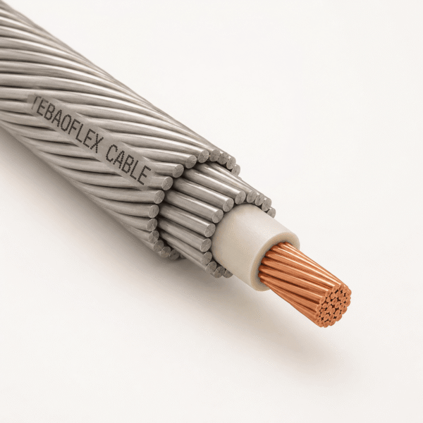 8.18 mm Mono Conductor Wireline Cable 8.18 mm Mono Conductor Wireline Cable showing its central copper conductor, insulation, and armored wire construction