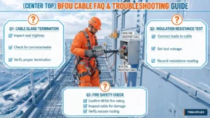 BFOU cable inspection and troubleshooting on an offshore platform