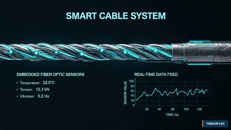 Smart industrial cable with embedded monitoring sensors and real-time data display