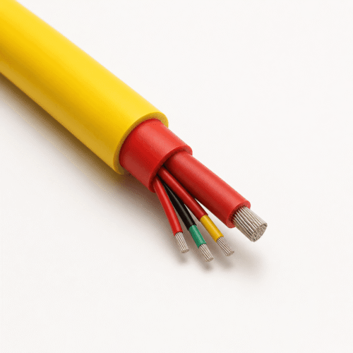 GP 28V DC SC single-core aircraft ground power cable with yellow PUR jacket and control cores