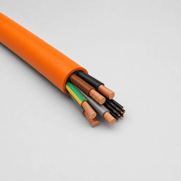 GP 400 SY PUR 400 Hz Aircraft Ground Power Cable GP 400 SY PUR 400 Hz aircraft ground power cable with orange outer sheath for generator and cable dispenser connections