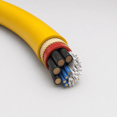 GP 400 TF DR Triple-Flex 400 Hz Aircraft Ground Power Cable GP 400 TF DR triple-flex PUR 400 Hz aircraft ground power cable with aramid support braid