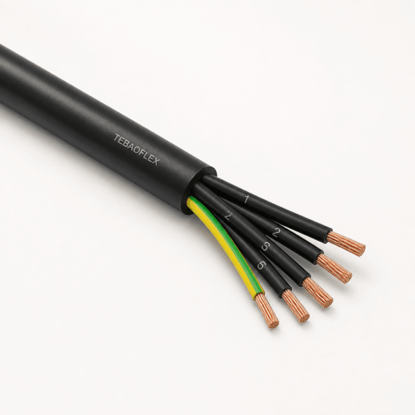 JZ-600 PUR Control Cable 0.6/1 kV with TEBAOFLEX marking and exposed control cores