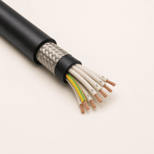 (N)GRDGCGOEU Screened Energy Chain Cable (N)GRDGCGOEU screened energy chain cable with tinned copper braid and numbered control cores