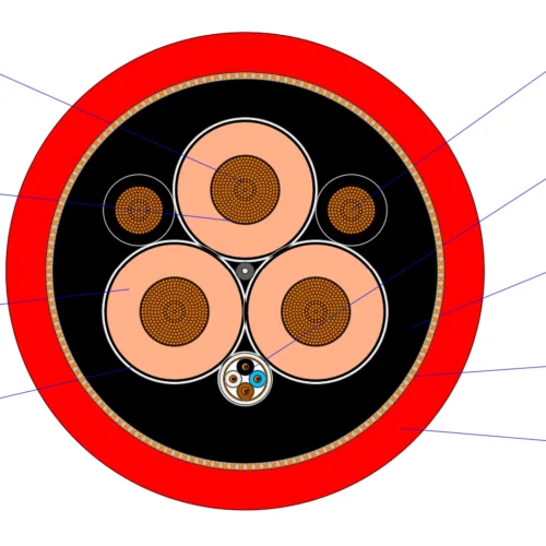 (N)TSCGEWCUEUS 6/10 kV water-resistant flexible cable construction diagram