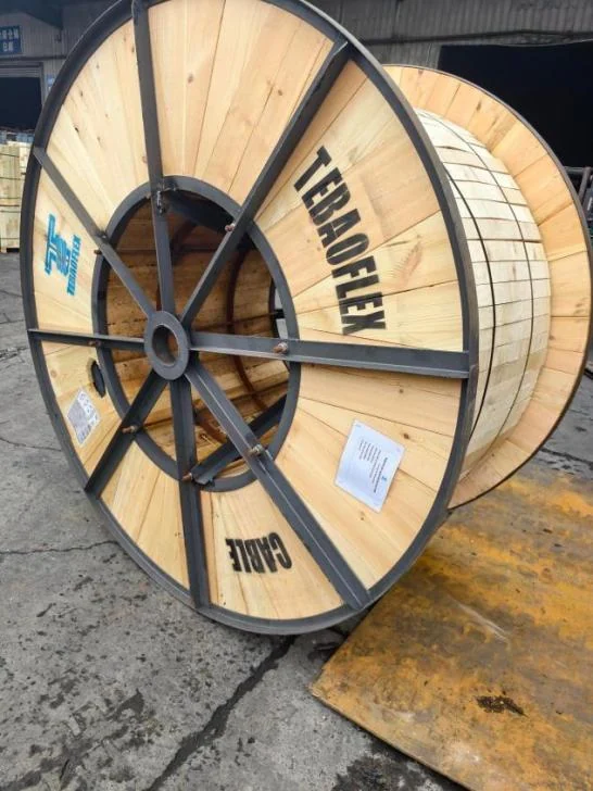 TEBAOFLEX 6/10 kV water-resistant flexible cable packed on a wooden shipping drum