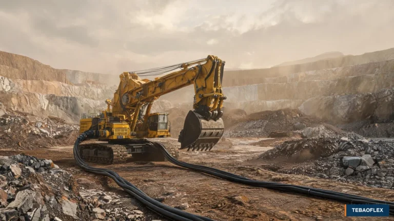 NTSCGEWOU flexible trailing cable powering an open-pit mining excavator