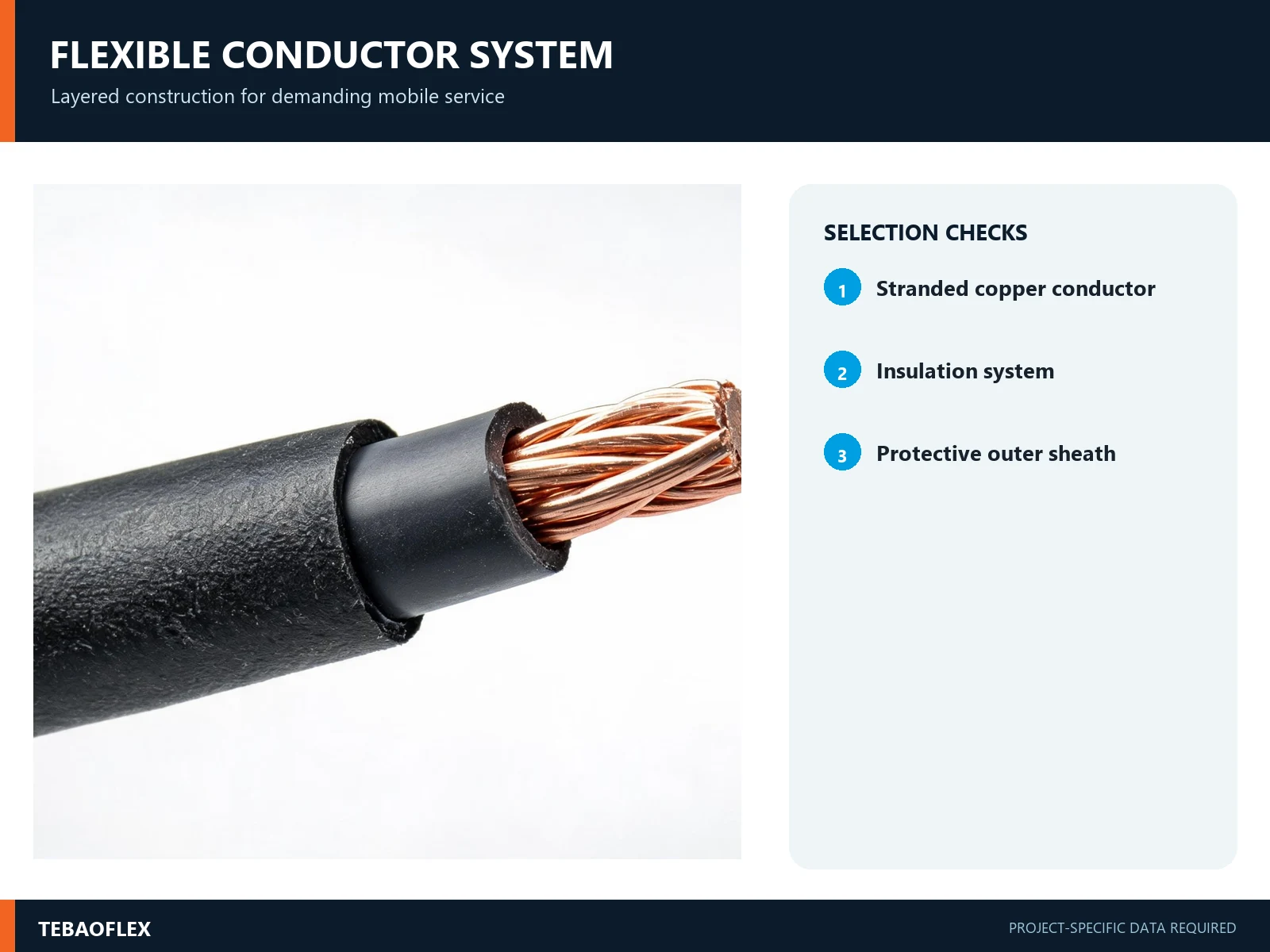 NTSCGEWOU flexible copper conductor with insulation and protective outer sheath