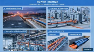 RG7H1R and RG7OZR medium-voltage cable installation applications