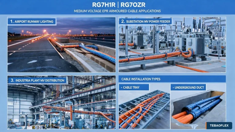 RG7H1R and RG7OZR medium-voltage cable installation applications