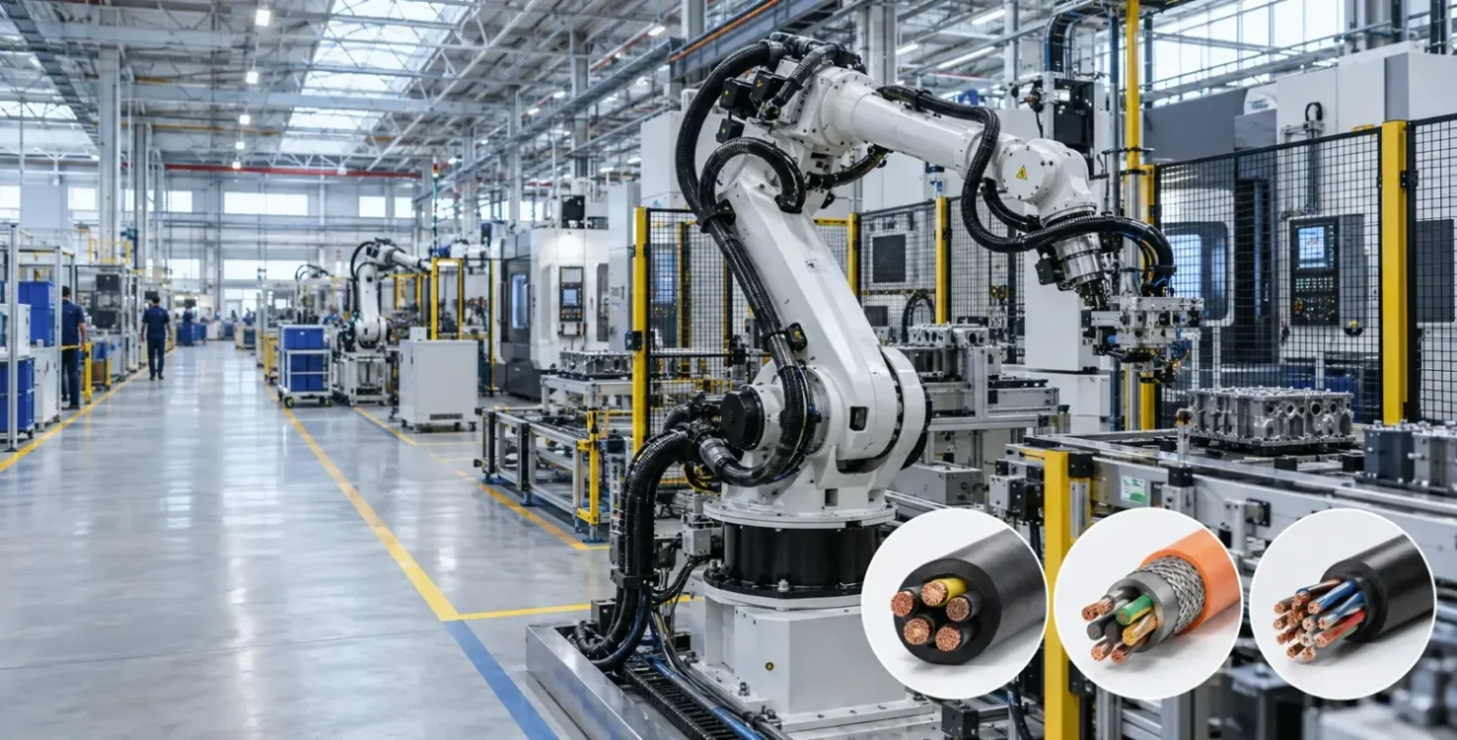 Industrial automation cable solutions for robotic and moving machinery