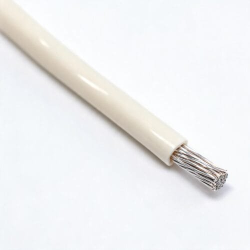 TEBAOFLEX UL 1570 250°C 600V Mineral-Filled PTFE High-Temperature Wire TEBAOFLEX UL 1570 250°C 600V high-temperature wire with ivory mineral-filled abrasion-resistant PTFE insulation and stranded nickel-plated copper conductor