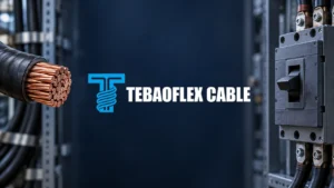 Conceptual illustration of a copper power cable conductor and protective circuit breaker for short-circuit withstand and fault clearing time.