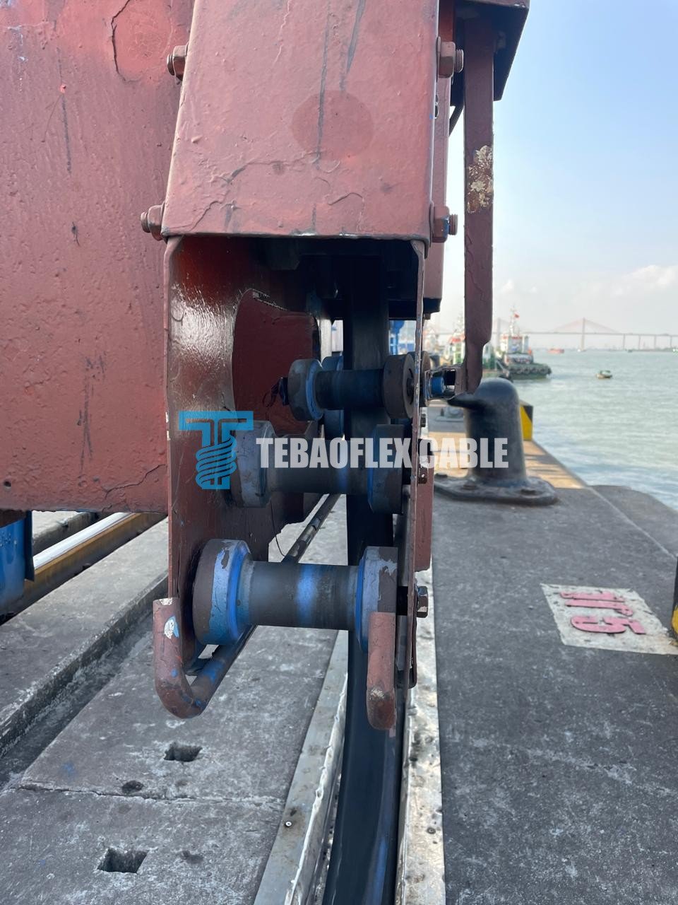 Customer-supplied view of guide rollers on port equipment at the project site