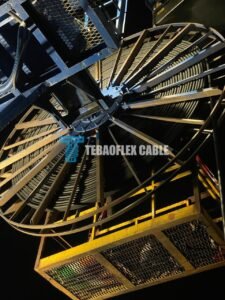 Customer-supplied close view of a cable reel and surrounding equipment at the project site