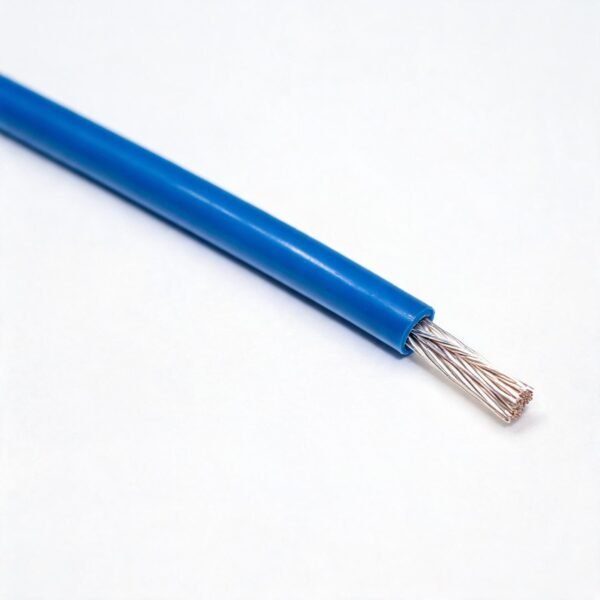 Blue single-core FEP insulated high-temperature wire with exposed stranded conductor