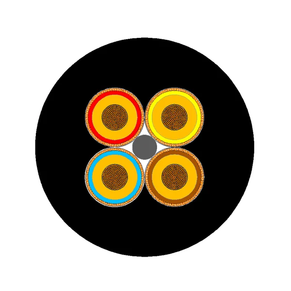 Cross-section diagram of TEBAOFLEX BS 6708 Type 11 640/1100V Individually Screened Mining Cable